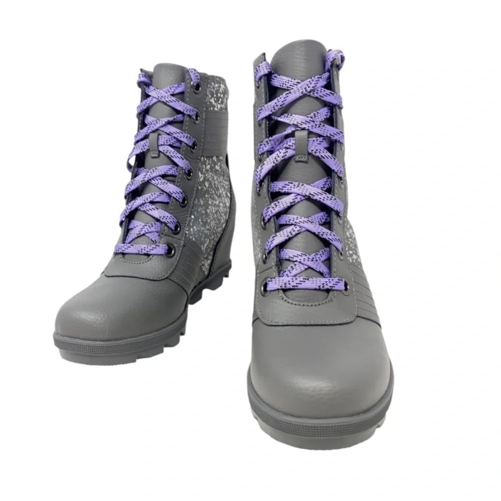 Sorel Lexie Glitter Wedge Lace Up Ankle Boots 3